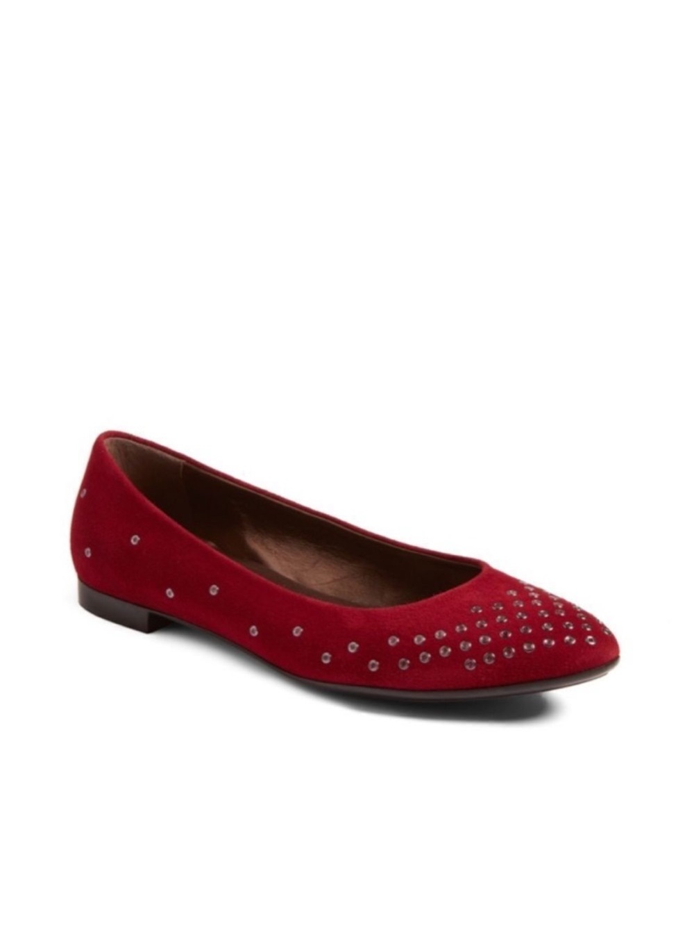 Attilio Giusti Leombruni Suede Grommet Stud Pointed Toe Flats Size 39 1/2